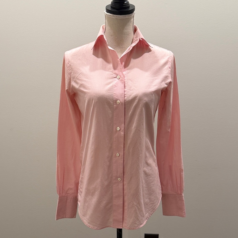 Faconnable Light Pink Gingham Check Shirt